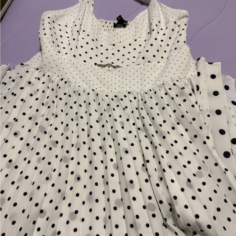 Banana Republic White and Black Polka Dot High Low Dress - Picture 4 of 4